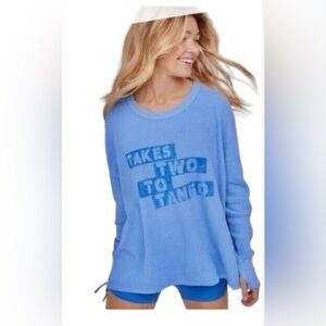 Aerie offline waffle knit thermal long sleeve graphic tee